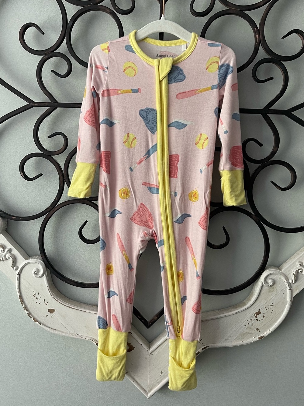 Angel Dear 2 Way Zipper Romper - Softball